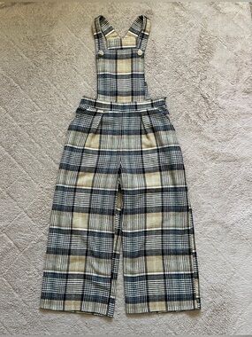 Asos Plaid Overall Jumpsuit Wool Blend Preppy Minimalist Academia‎ Capsule Sz 4